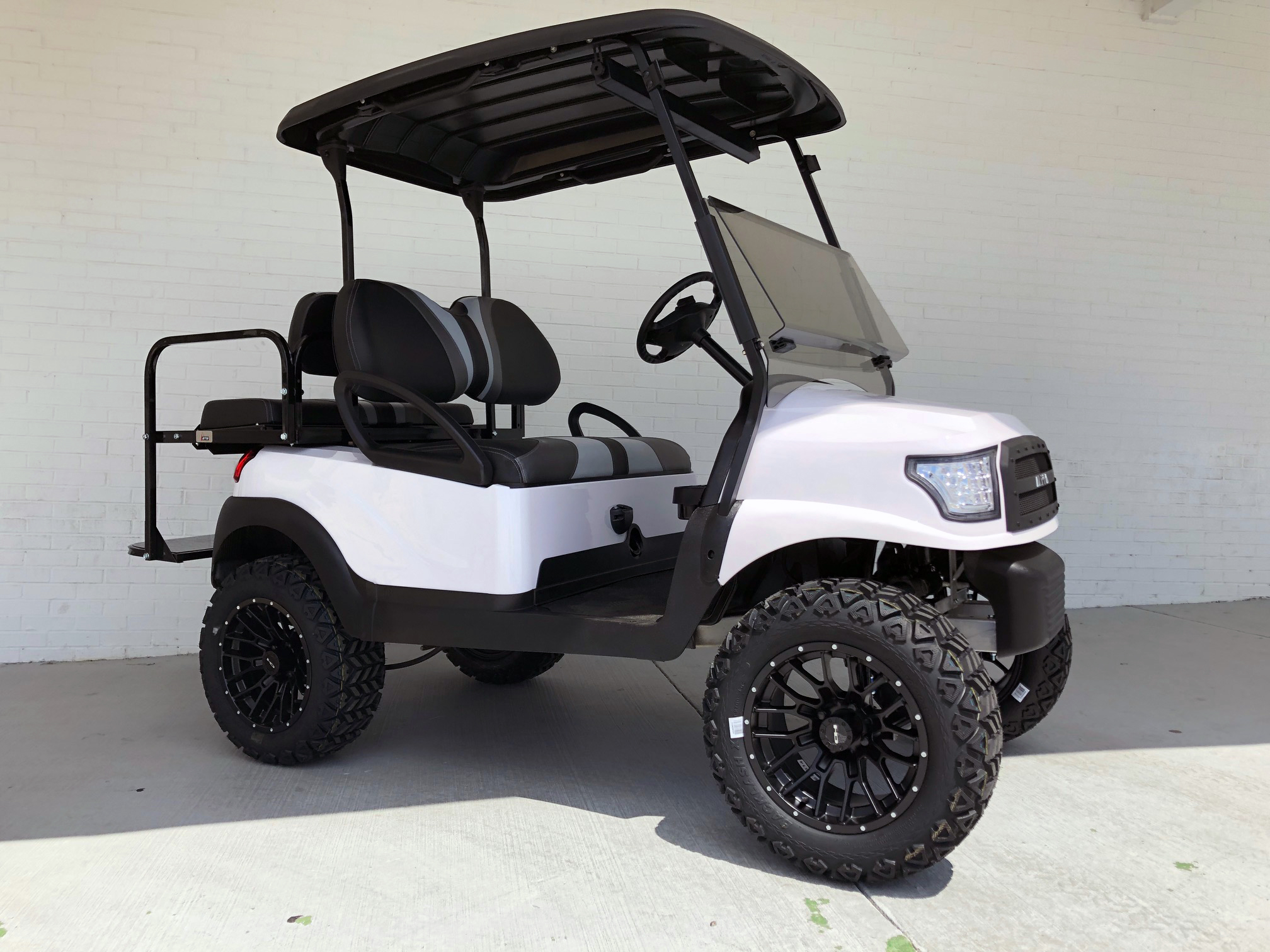 Alpha White Lifted Club Car Precedent Golf Cart | Golf Carts - Lifted